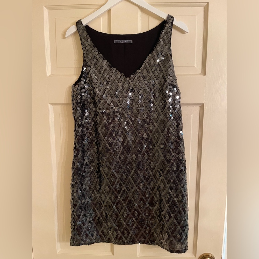 VELVET Sequin Black Dress